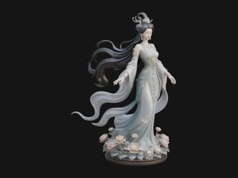 Flying Celestial Fairy Statue Design 3 - 3D Print Model 3D Print Model