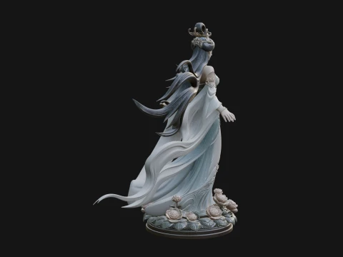Flying Celestial Fairy Statue Design 3 - 3D Print Model 3D Print Model