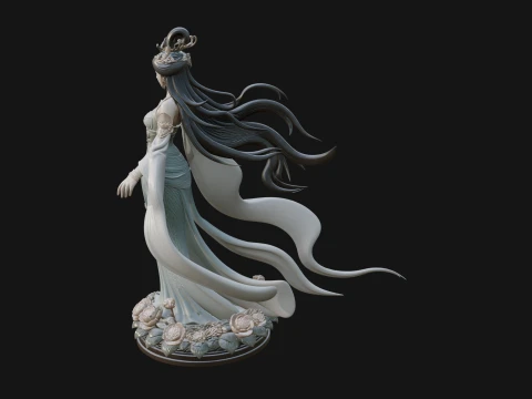 Flying Celestial Fairy Statue Design 3 - 3D Print Model 3D Print Model