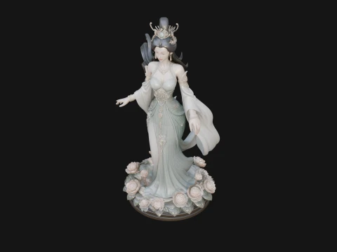 Flying Celestial Fairy Statue Design 3 - 3D Print Model 3D Print Model