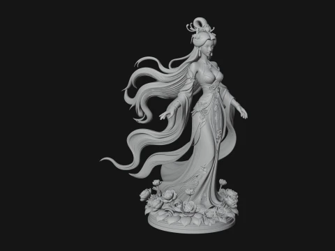 Flying Celestial Fairy Statue Design 3 - 3D Print Model 3D Print Model