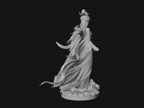Flying Celestial Fairy Statue Design 3 - 3D Print Model 3D Print Model