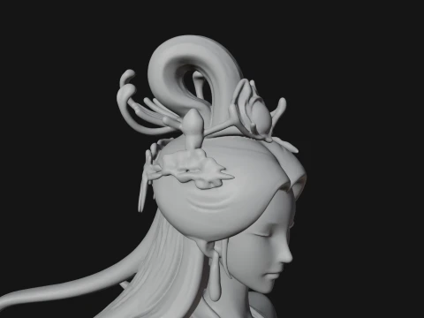 Flying Celestial Fairy Statue Design 3 - 3D Print Model 3D Print Model