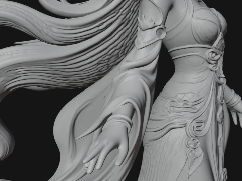 Flying Celestial Fairy Statue Design 3 - 3D Print Model 3D Print Model