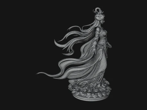 Flying Celestial Fairy Statue Design 3 - 3D Print Model 3D Print Model