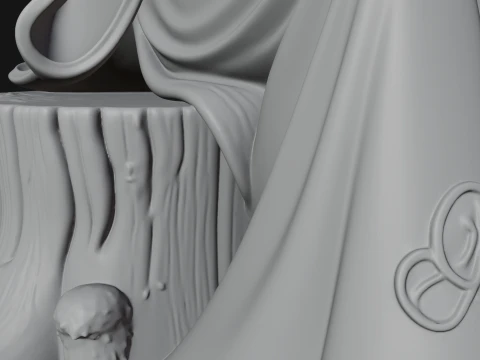Witch Reading a Book Statue Design 4 - 3D Print Model 3D Print Model