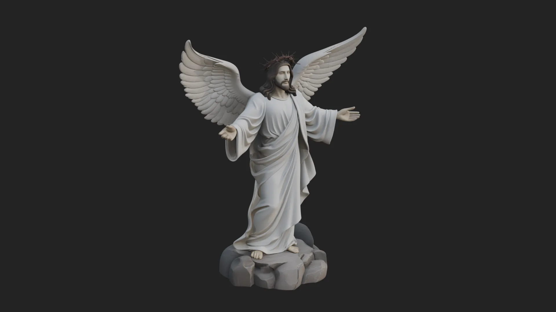 Winged Christ Statue Design 6 - 3D Print Model 3D Print Model .c4d .max .obj .3ds .fbx .stl .blend
