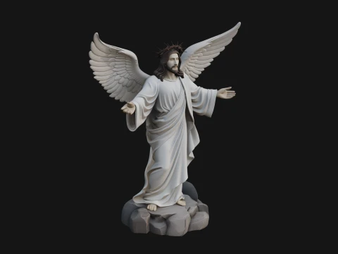 Winged Christ Statue Design 6 - 3D Print Model 3D Print Model