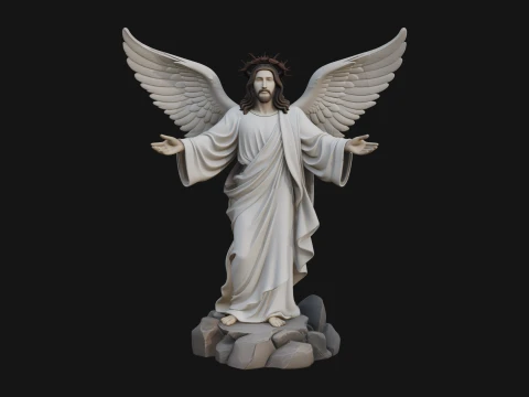 Winged Christ Statue Design 6 - 3D Print Model 3D Print Model