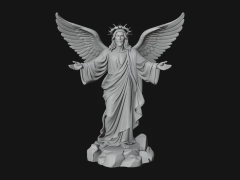 Winged Christ Statue Design 6 - 3D Print Model 3D Print Model