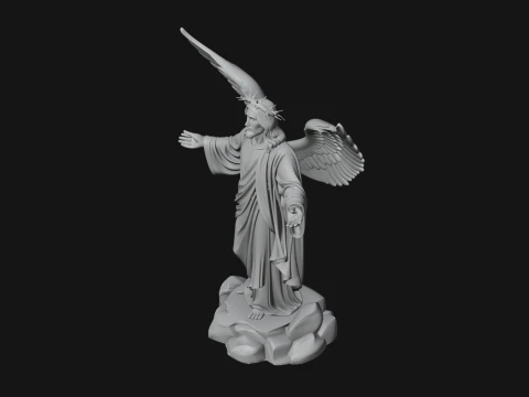Winged Christ Statue Design 6 - 3D Print Model 3D Print Model