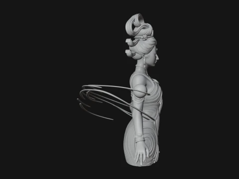 Cosmic Goddess with Rings Statue Design 3 - 3D Print Model 3D Print Model