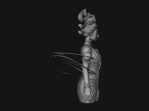 Cosmic Goddess with Rings Statue Design 3 - 3D Print Model 3D Print Model