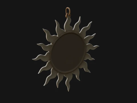 Sun Face Wall Plaque Design 3 - 3D Print Model 3D Print Model