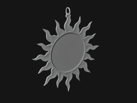 Sun Face Wall Plaque Design 3 - 3D Print Model 3D Print Model