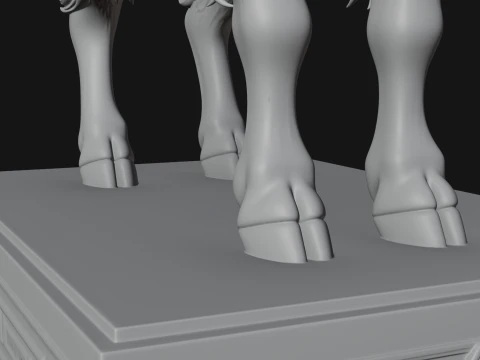Mountain Goat on Pedestal Statue Design 4 - 3D Print Model 3D Print Model