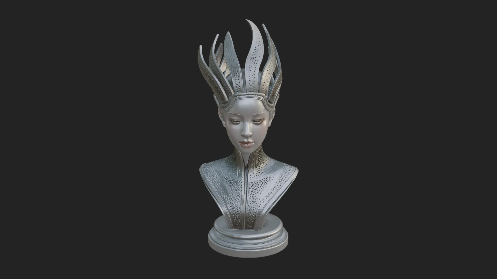 Futuristic Woman Bust Statue Design 9 - 3D Print Model 3D Print Model .c4d .max .obj .3ds .fbx .stl .blend