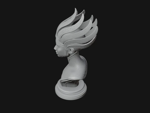 Futuristic Woman Bust Statue Design 9 - 3D Print Model 3D Print Model