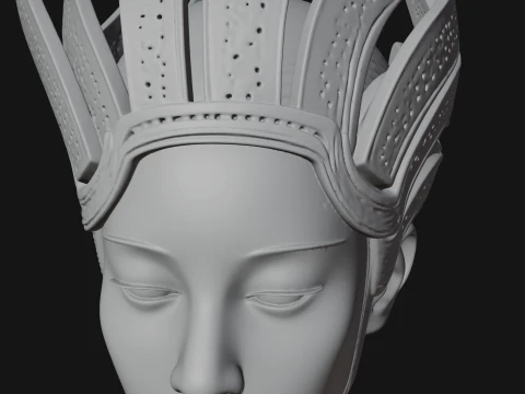 Futuristic Woman Bust Statue Design 9 - 3D Print Model 3D Print Model