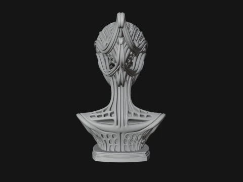 Biomechanical Alien Bust Statue Design 11 - 3D Print Model 3D Print Model