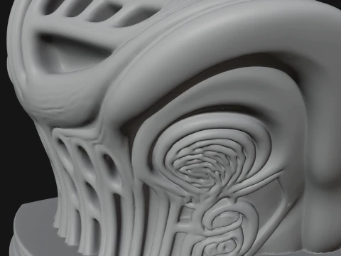Biomechanical Alien Bust Statue Design 11 - 3D Print Model 3D Print Model