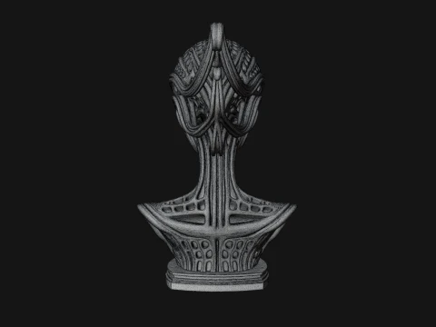 Biomechanical Alien Bust Statue Design 11 - 3D Print Model 3D Print Model