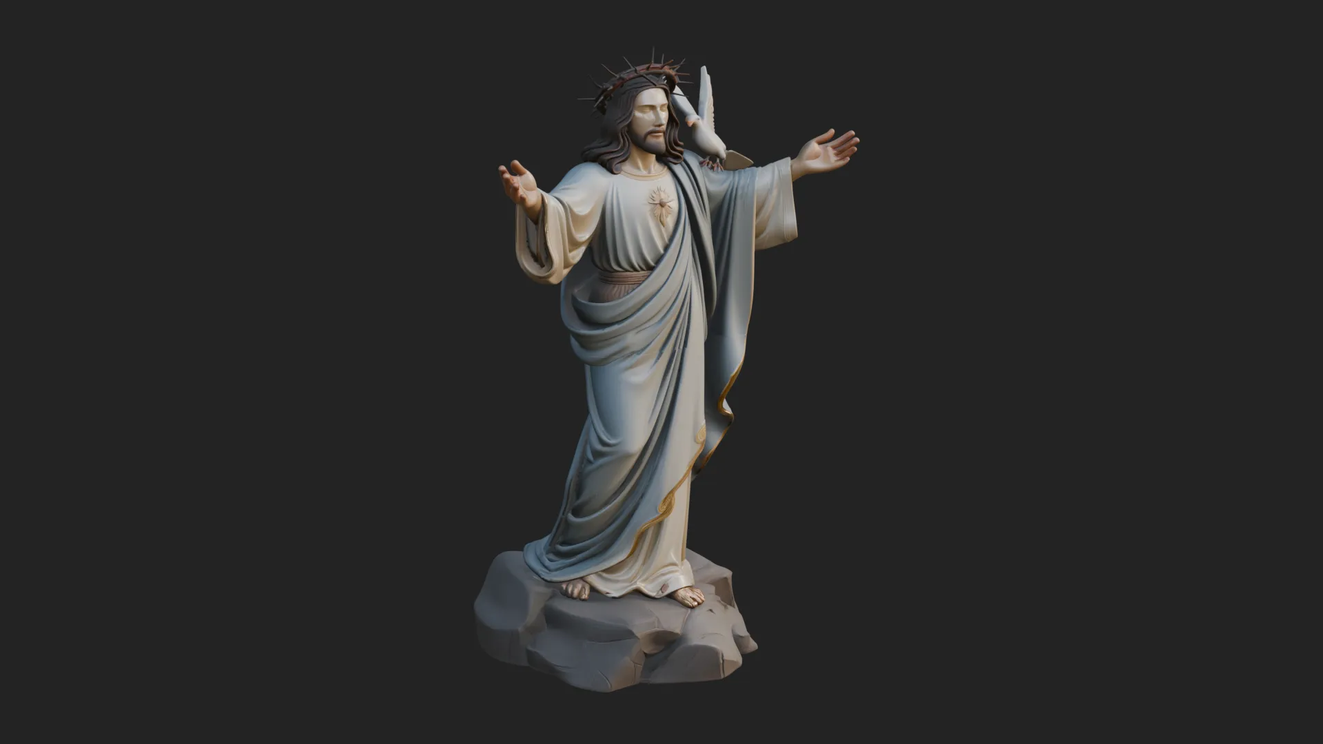 Winged Christ Statue Design 7 - 3D Print Model 3D Print Model .c4d .max .obj .3ds .fbx .stl .blend 
