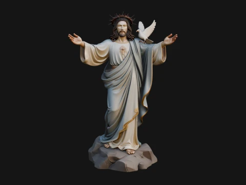 Winged Christ Statue Design 7 - 3D Print Model 3D Print Model