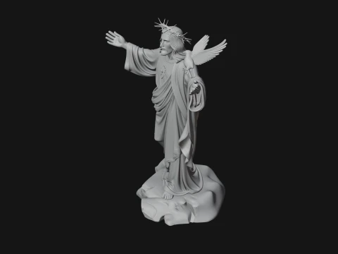 Winged Christ Statue Design 7 - 3D Print Model 3D Print Model