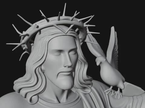 Winged Christ Statue Design 7 - 3D Print Model 3D Print Model