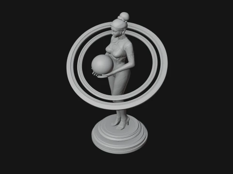 Cosmic Goddess with Rings Statue Design 4 - 3D Print Model 3D Print Model
