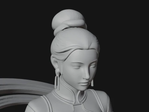 Cosmic Goddess with Rings Statue Design 4 - 3D Print Model 3D Print Model