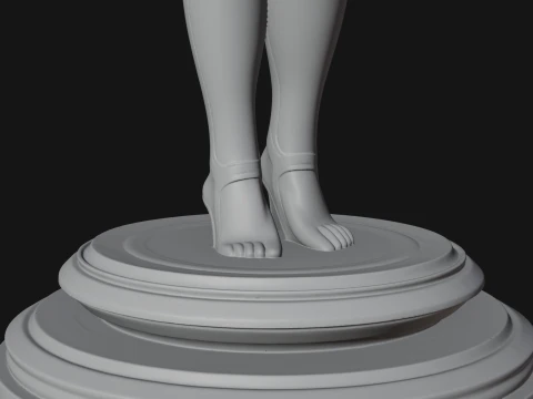 Cosmic Goddess with Rings Statue Design 4 - 3D Print Model 3D Print Model
