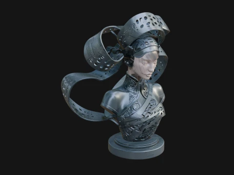 Futuristic Woman Bust Statue Design 12 - 3D Print Model 3D Print Model