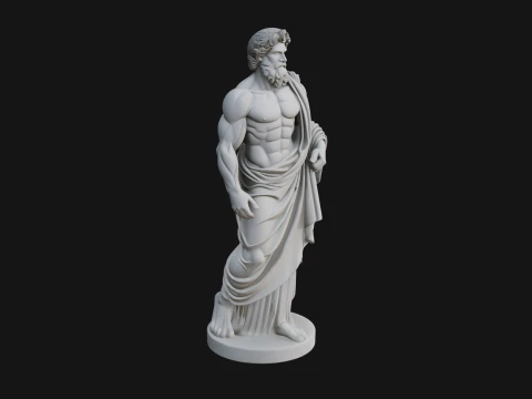 Classical Draped God Statue Design 4 - 3D Print Model 3D 프린트 모델