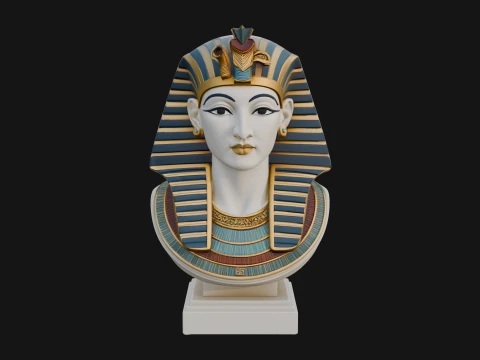 Pharaoh Nemes Bust Statue Design 4 - 3D Print Model 3D Print Model