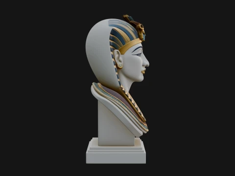 Pharaoh Nemes Bust Statue Design 4 - 3D Print Model 3D Print Model