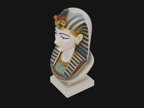 Pharaoh Nemes Bust Statue Design 4 - 3D Print Model 3D Print Model
