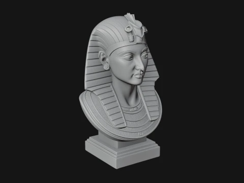 Pharaoh Nemes Bust Statue Design 4 - 3D Print Model 3D Print Model