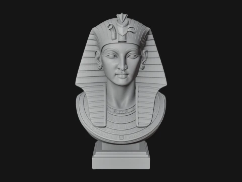 Pharaoh Nemes Bust Statue Design 4 - 3D Print Model 3D Print Model