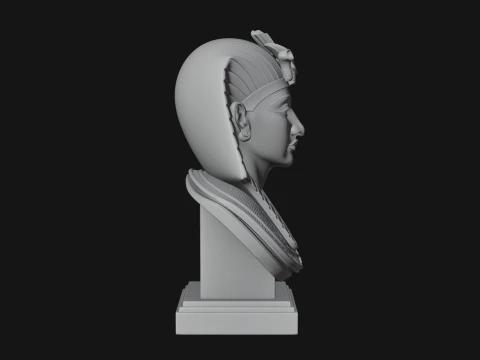 Pharaoh Nemes Bust Statue Design 4 - 3D Print Model 3D Print Model