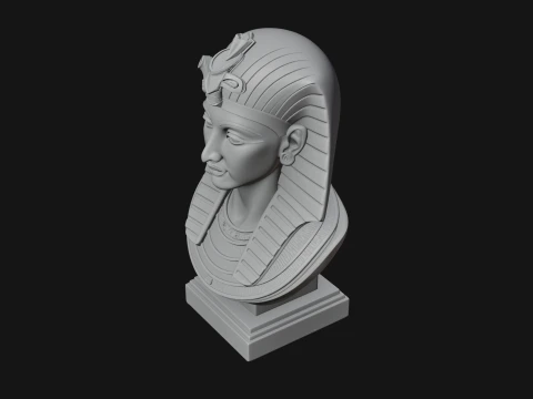 Pharaoh Nemes Bust Statue Design 4 - 3D Print Model 3D Print Model