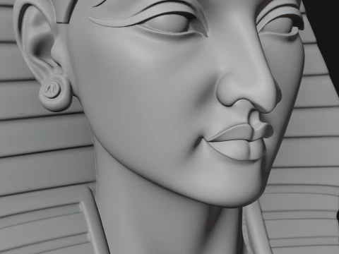 Pharaoh Nemes Bust Statue Design 4 - 3D Print Model 3D Print Model