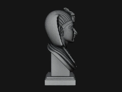 Pharaoh Nemes Bust Statue Design 4 - 3D Print Model 3D Print Model