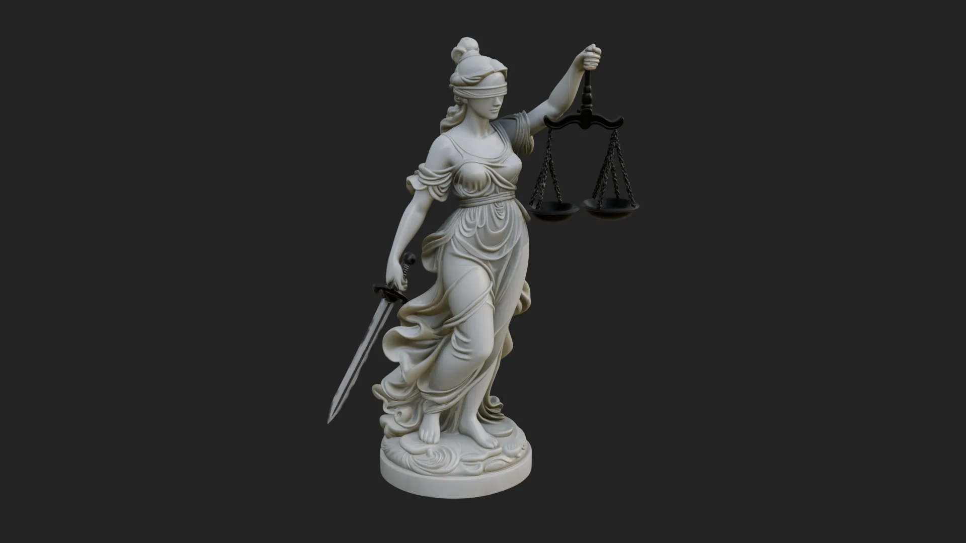 Lady Justice Statue Design 7 - 3D Print Model 3D Print Model .c4d .max .obj .3ds .fbx .stl .blend 