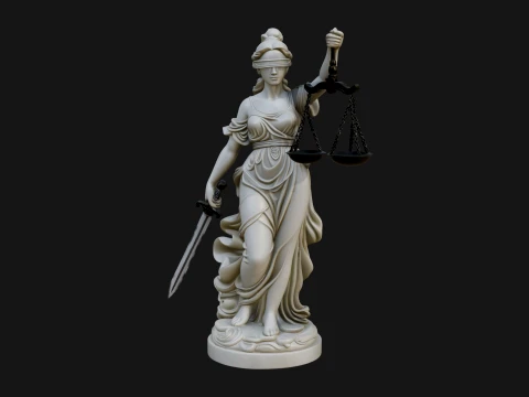 Lady Justice Statue Design 7 - 3D Print Model 3D Print Model