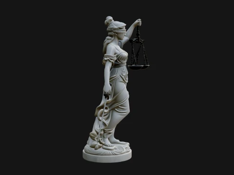 Lady Justice Statue Design 7 - 3D Print Model 3D Print Model