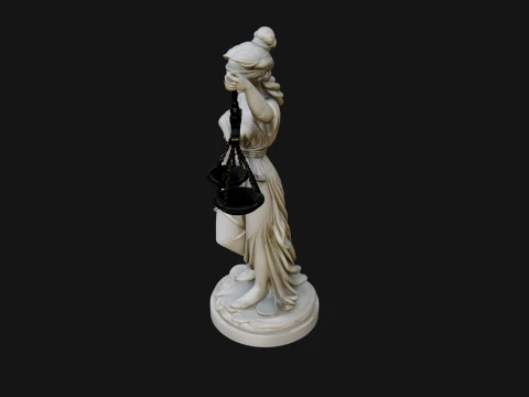 Lady Justice Statue Design 7 - 3D Print Model 3D Print Model