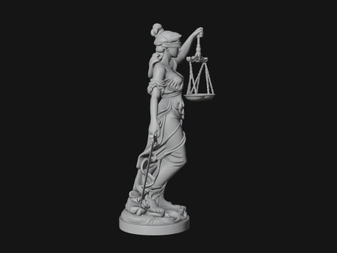 Lady Justice Statue Design 7 - 3D Print Model 3D Print Model