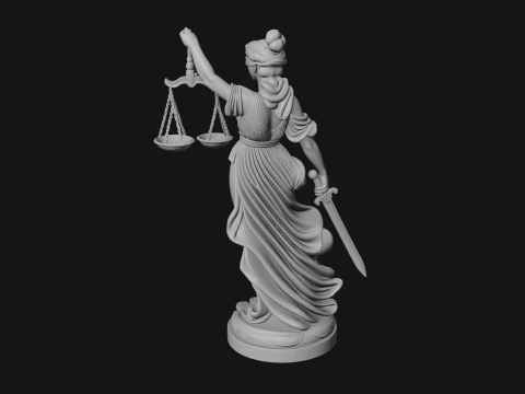 Lady Justice Statue Design 7 - 3D Print Model 3D Print Model